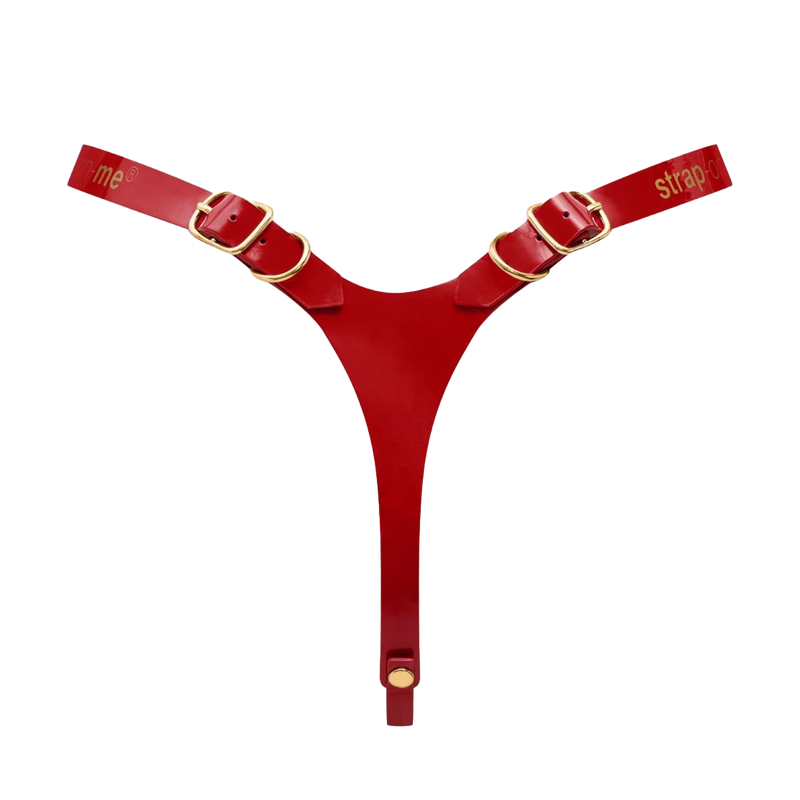 Strap-On-Me - Fabulous - Kunstleren Strapon Harnas - Passend van XS t/m XXL - Rood Lak