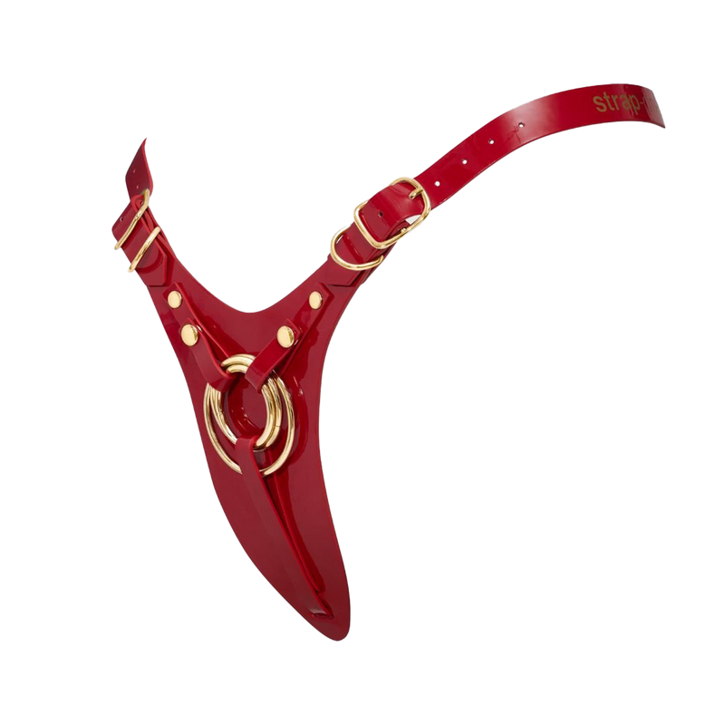 Strap-On-Me - Fabulous - Kunstleren Strapon Harnas - Passend van XS t/m XXL - Rood Lak