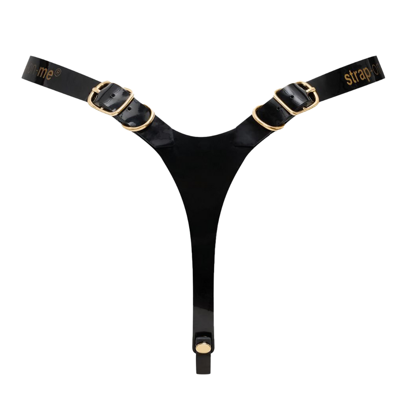 Strap-On-Me - Fabulous - Kunstleren Strapon Harnas - Passend van XS t/m XXL - Zwart Lak