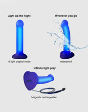 Strap-On-Me - Glow-LED Dildo - Paars - Maat M