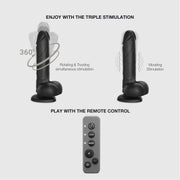 Strap-On-Me - Roterende & Vibrerende Realistische Dildo - Zwart