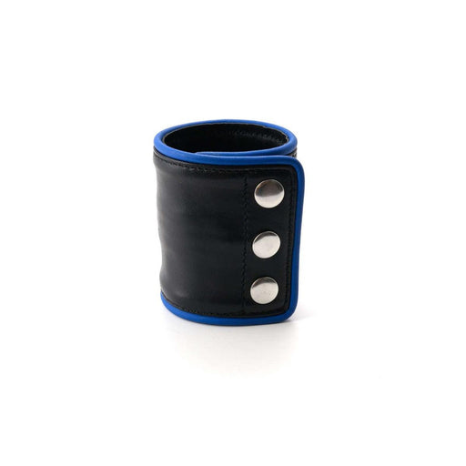 665 - Leren Pols Portemonnee met Rits - Zwart/Blauw