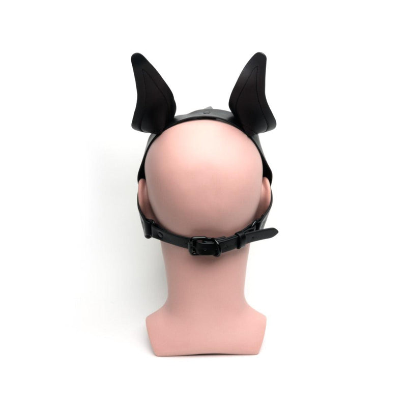 665 Leather - Masker - Playful Pup Hood - Zwart/Geel - One Size