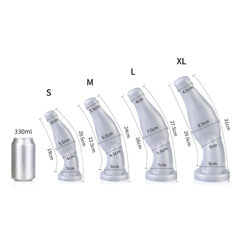 665 Liquid Silicone - Dildo - Arm Wrestler - Vac-U-Lock Compatibel - Zilver