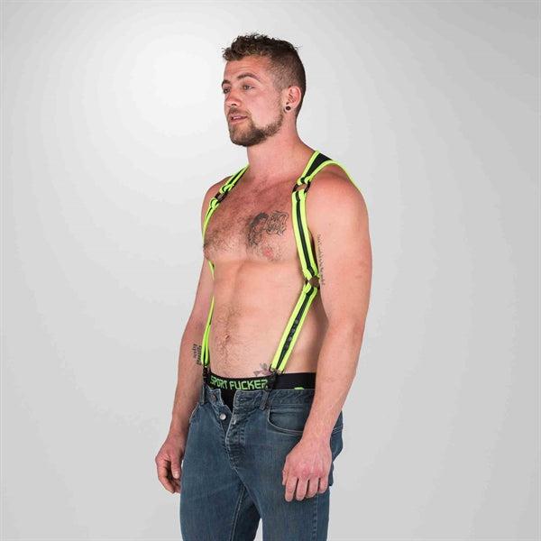 665 Neoprene - Riemenbody - Bretels - Zwart/Groen - Verkrijgbaar in 2 maten - Heckler Harness Black / Green