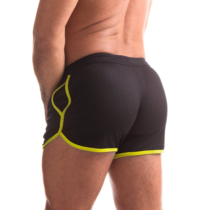 665 - Rally Shorts - Verkrijgbaar in 5 maten - Zwart/Geel