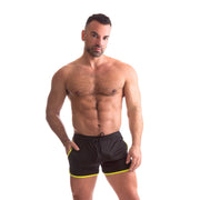 665 - Rally Shorts - Verkrijgbaar in 5 maten - Zwart/Geel