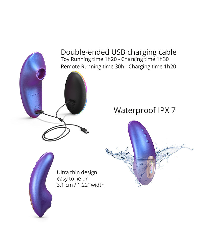 Love to Love - Dreamer - Clitoris Luchtdruk Vibrator - Met Flapping Modus - Iridescent Paars