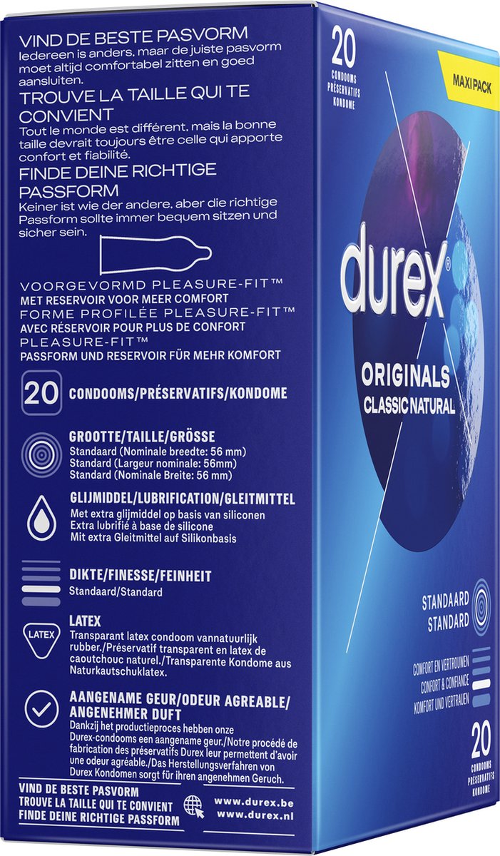 Durex Originals Classic Natural - Condooms - 20 stuks