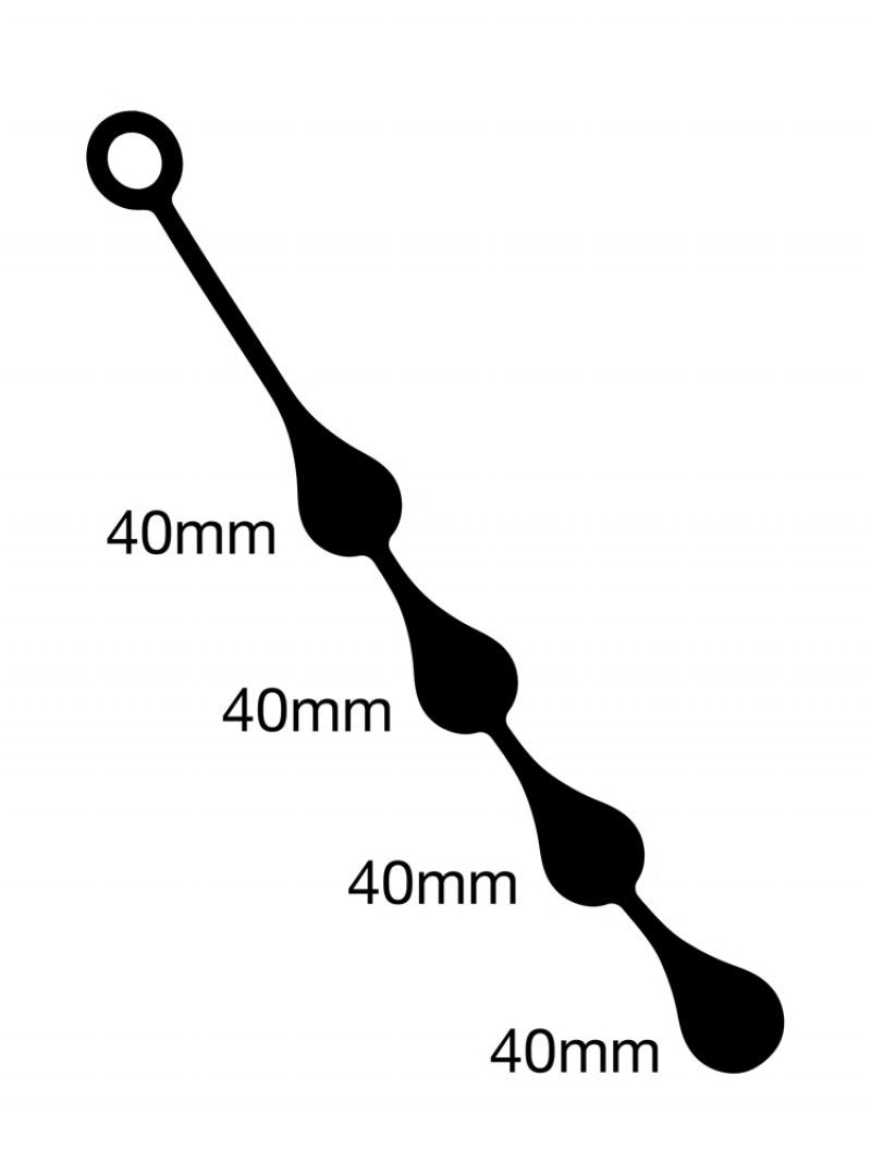 Mister B - Anaal Kralen - 4 Anal Drops - Siliconen - Zwart