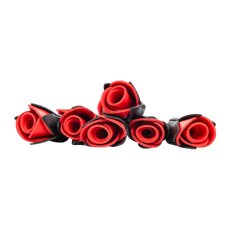 Rimba - BDSM Flogger met Rozen - Zwart/Rood