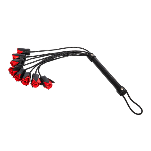 Rimba - BDSM Flogger met Rozen - Zwart/Rood