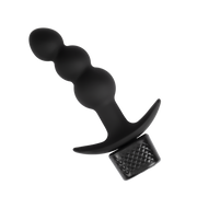 Rimba Electro Play - E-Stim Geribbelde Buttplug - Bi-Polair - Zwart
