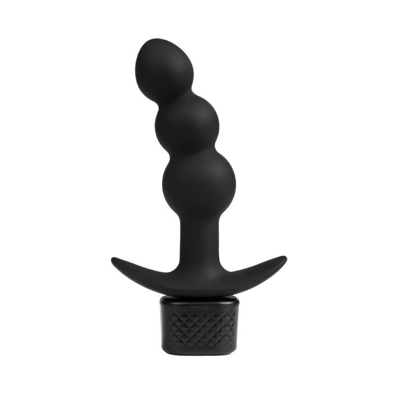 Rimba Electro Play - E-Stim Geribbelde Buttplug - Bi-Polair - Zwart