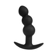 Rimba Electro Play - E-Stim Geribbelde Buttplug - Bi-Polair - Zwart