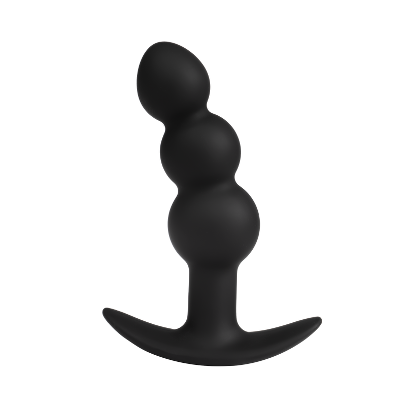 Rimba Electro Play - E-Stim Geribbelde Buttplug - Bi-Polair - Zwart