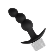 Rimba Electro Play - E-Stim Geribbelde Buttplug - Bi-Polair - Zwart