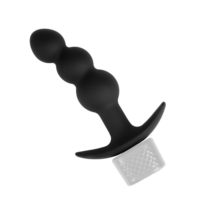 Rimba Electro Play - E-Stim Geribbelde Buttplug - Bi-Polair - Zwart