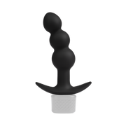 Rimba Electro Play - E-Stim Geribbelde Buttplug - Bi-Polair - Zwart