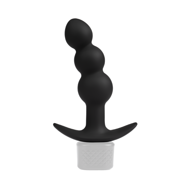 Rimba Electro Play - E-Stim Geribbelde Buttplug - Bi-Polair - Zwart