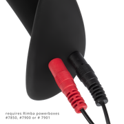 Rimba Electro Play - E-Stim Geribbelde Buttplug - Bi-Polair - Zwart