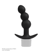 Rimba Electro Play - E-Stim Geribbelde Buttplug - Bi-Polair - Zwart