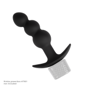 Rimba Electro Play - E-Stim Geribbelde Buttplug - Bi-Polair - Zwart