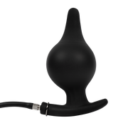 Rimba Electro Play - E-Stim Opblaasbare Anaal Plug - Bi-Polair - Zwart
