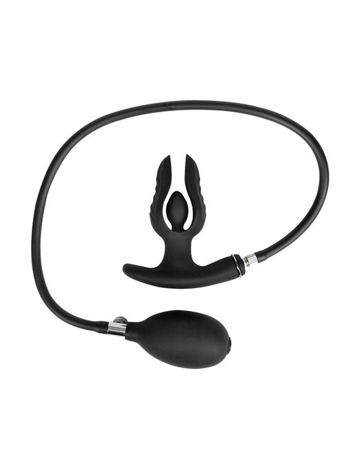 Rimba Electro Play - E-Stim Opblaasbare Anker Anaal Plug - Bi-Polair - Zwart