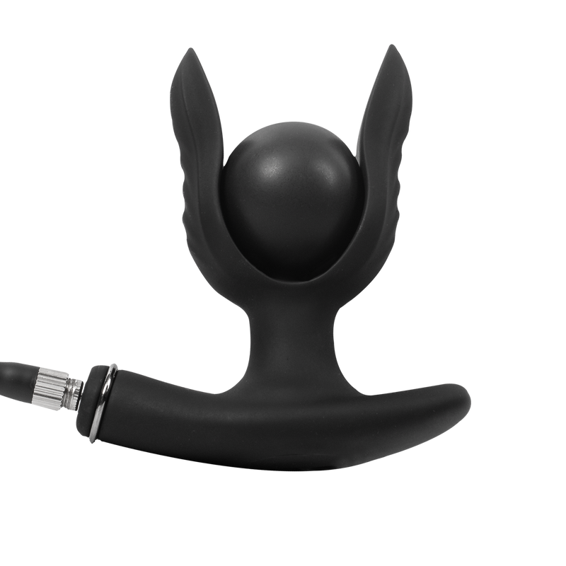 Rimba Electro Play - E-Stim Opblaasbare Anker Anaal Plug - Bi-Polair - Zwart