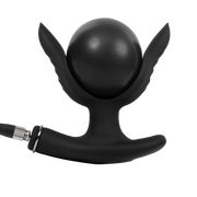 Rimba Electro Play - E-Stim Opblaasbare Anker Anaal Plug - Bi-Polair - Zwart