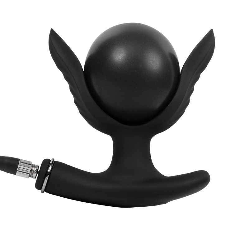 Rimba Electro Play - E-Stim Opblaasbare Anker Anaal Plug - Bi-Polair - Zwart
