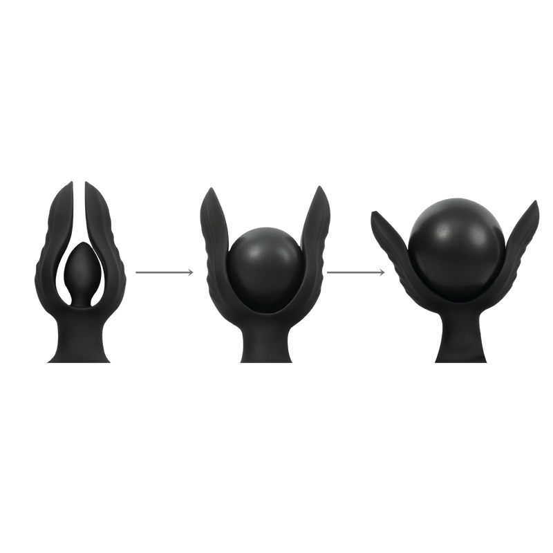 Rimba Electro Play - E-Stim Opblaasbare Anker Anaal Plug - Bi-Polair - Zwart