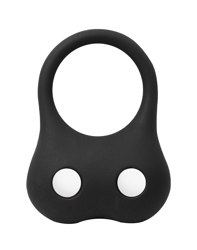 Rimba - Siliconen Ball Stretcher met Twee Metalen Kogeltjes - 70 gram - Zwart