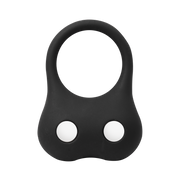 Rimba - Siliconen Ball Stretcher met Twee Metalen Kogeltjes - 70 gram - Zwart