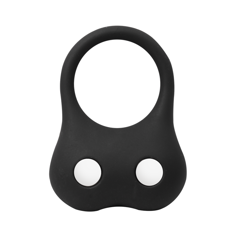 Rimba - Siliconen Ball Stretcher met Twee Metalen Kogeltjes - 70 gram - Zwart