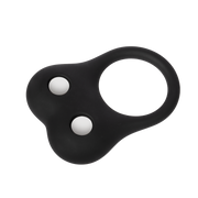 Rimba - Siliconen Ball Stretcher met Twee Metalen Kogeltjes - 70 gram - Zwart