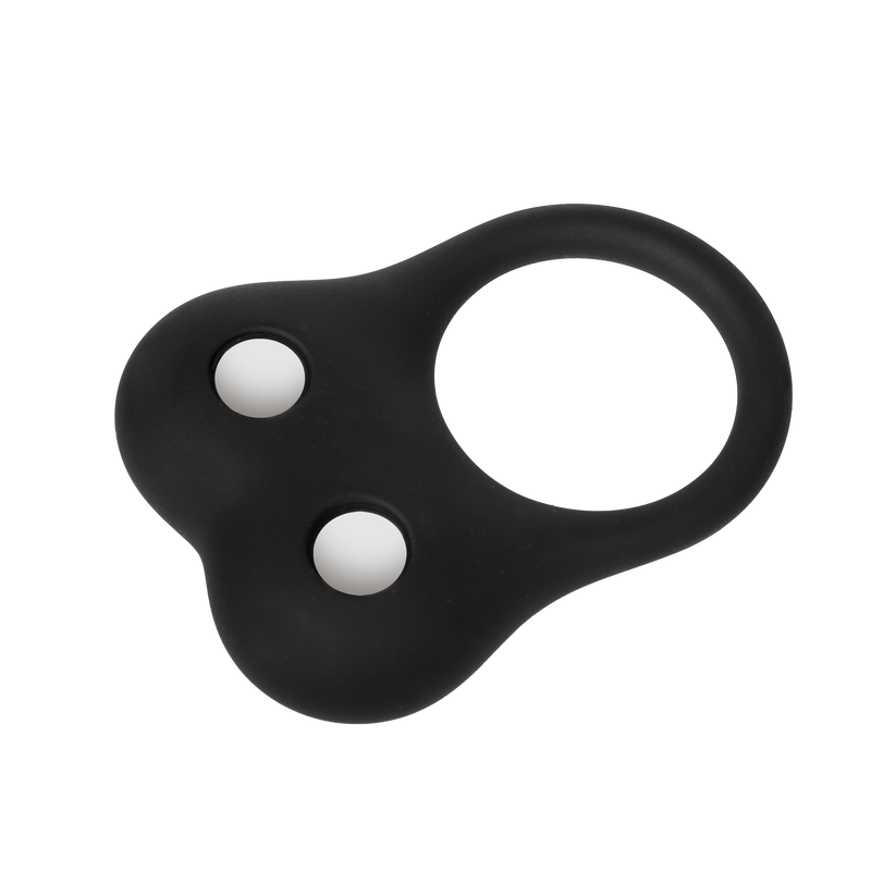 Rimba - Siliconen Ball Stretcher met Twee Metalen Kogeltjes - 70 gram - Zwart