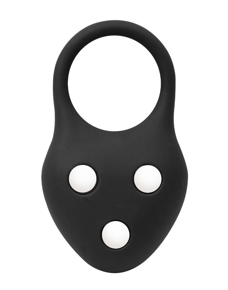 Rimba – Siliconen Ball Stretcher met Drie Metalen Kogeltjes - 110 gr - Zwart
