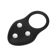 Rimba – Siliconen Ball Stretcher met Drie Metalen Kogeltjes - 110 gr - Zwart