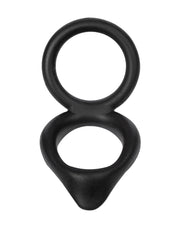 Rimba - Dubbele Siliconen Cockring - Zwart