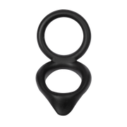 Rimba - Dubbele Siliconen Cockring - Zwart