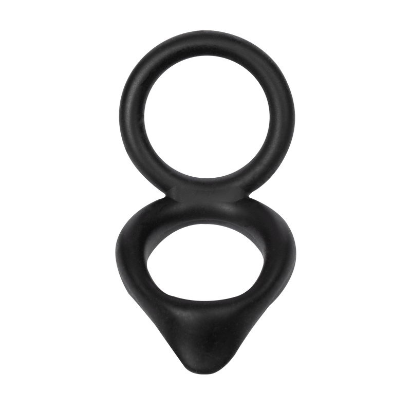 Rimba - Dubbele Siliconen Cockring - Zwart