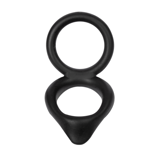 Rimba - Dubbele Siliconen Cockring - Zwart