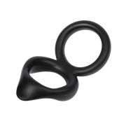 Rimba - Dubbele Siliconen Cockring - Zwart