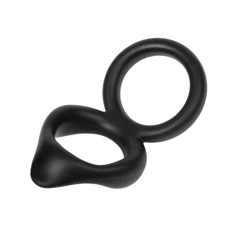 Rimba - Dubbele Siliconen Cockring - Zwart