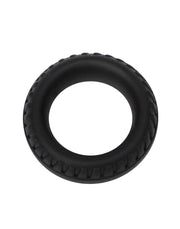 Rimba – Siliconen Cockring met Bandenmotief - Zwart-Erotiekvoordeel.nl