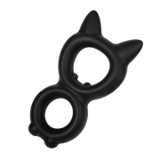 Rimba - Siliconen Kitty 8-vormige Cockring - Zwart