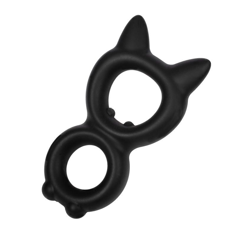 Rimba - Siliconen Kitty 8-vormige Cockring - Zwart