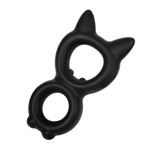 Rimba - Siliconen Kitty 8-vormige Cockring - Zwart